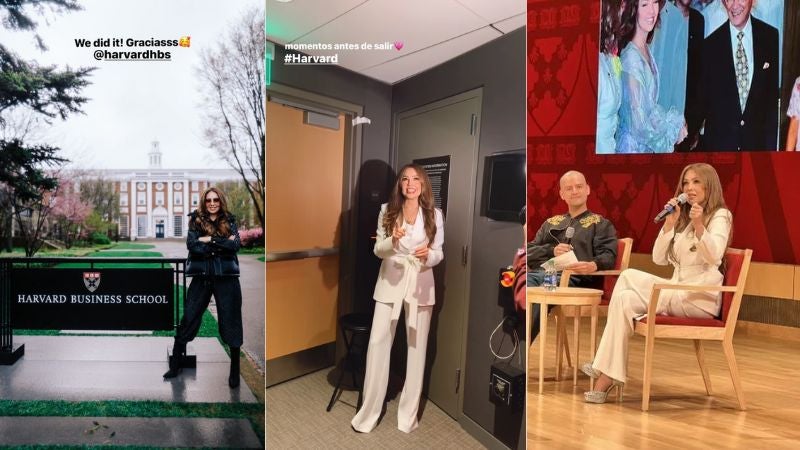 Thalía da conferencia en Harvard