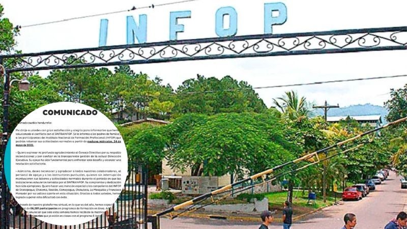 INFOP reanuda clases tras una semana de toma sindical