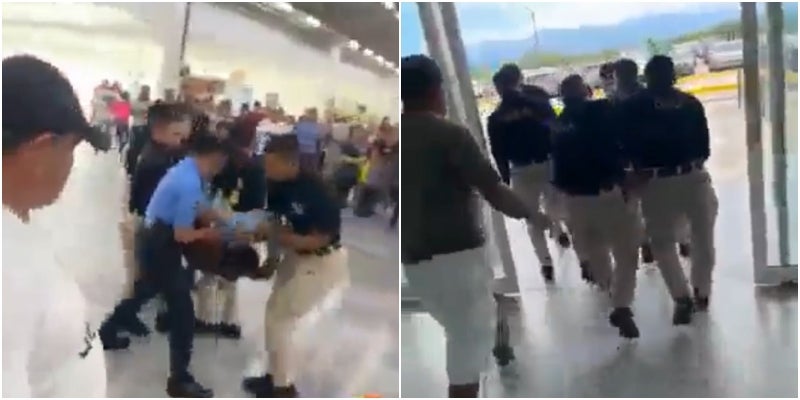 sacan a hombre del aeropuerto
