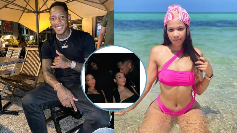Romell Quioto y su novia