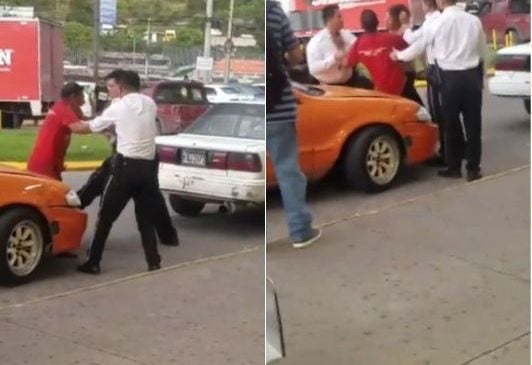 taxista se enfrenta con guardias