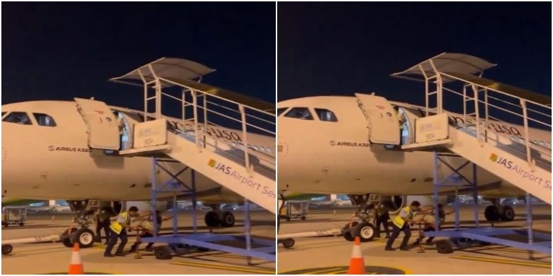 tripulante cae de avíón