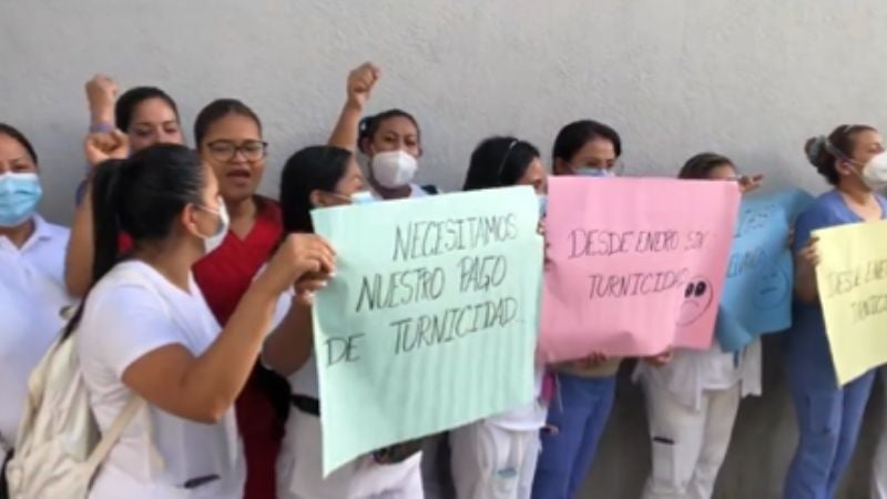 Enfermeras protestan exigiendo pagos en el IHSS Enfermeras protestan exigiendo pagos en el IHSS