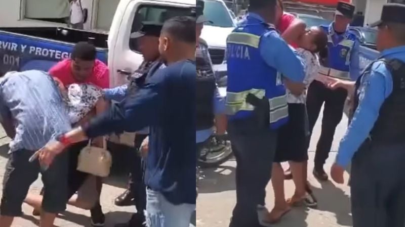 Madre se desmaya al defender a su hijo de un arresto en Yoro Madre se desmaya al defender a su hijo de un arresto en Yoro