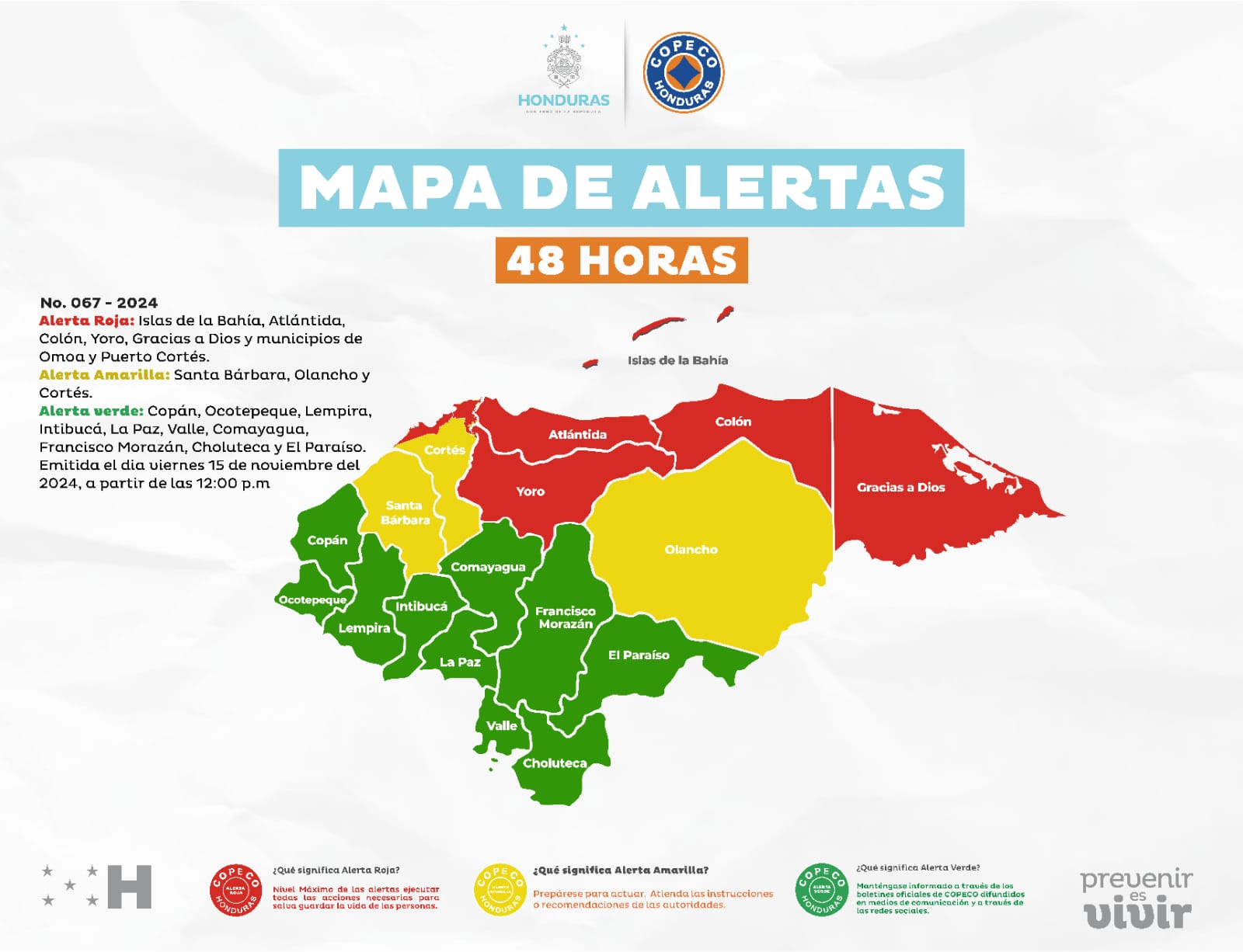 Elevan a alerta roja un departamentos más del país