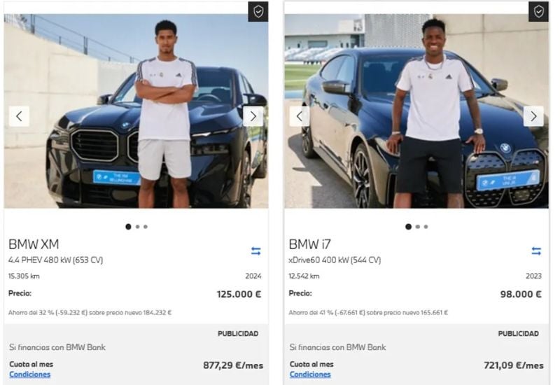 BMW vende autos Real Madrid