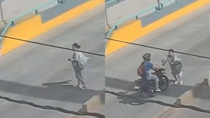 motociclista embiste a mujer