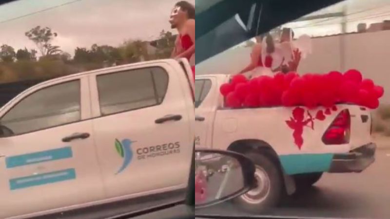 Carro del Estado lleva amor y alegría en San Valentín Carro del Estado lleva amor y alegría en San Valentín