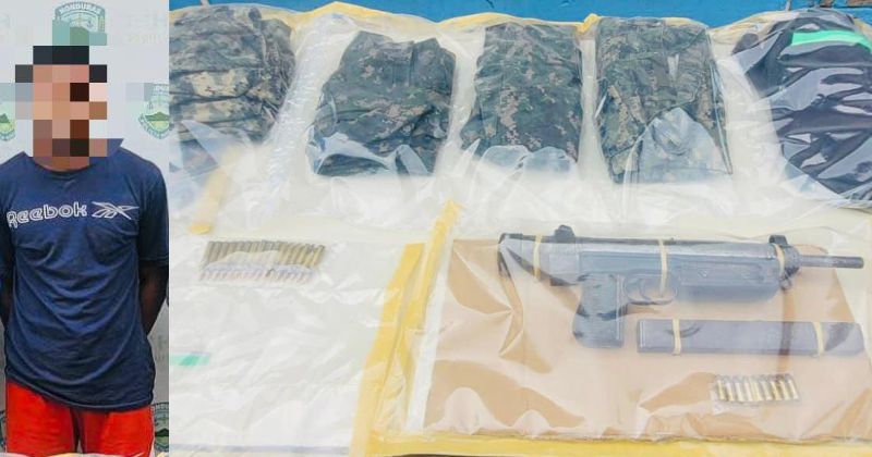 DPI detiene a El Diablo, exmilitar de las FFAA con subametralladora UZI y uniforme DPI detiene a El Diablo, exmilitar de las FFAA con subametralladora UZI y uniforme