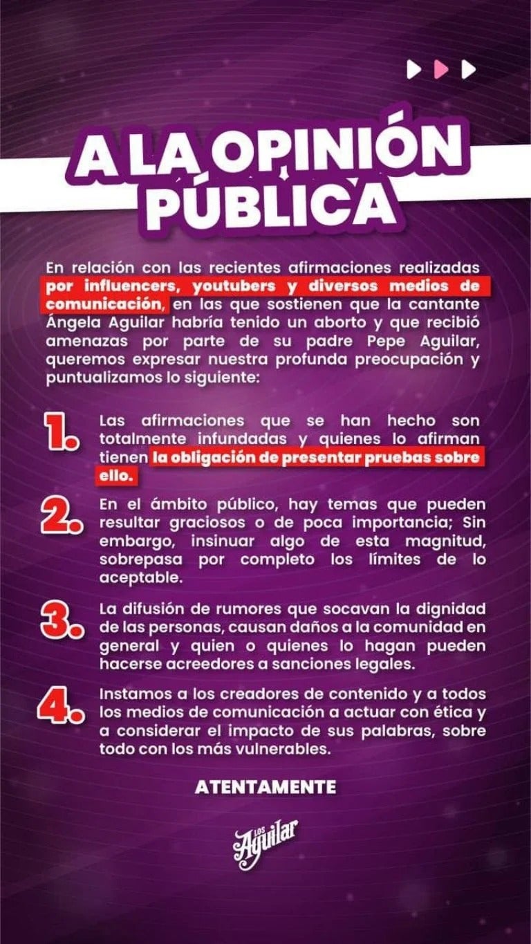 Ángela Aguilar estuvo embarazada