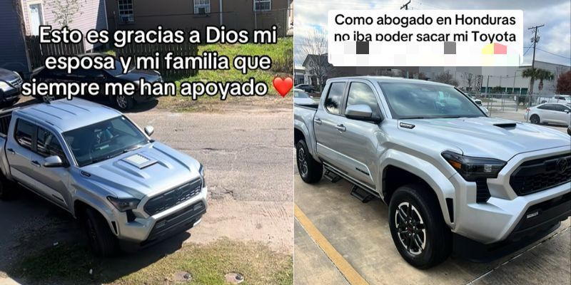 "En Honduras nunca lo iba a poder hacer": hondureño presume su carro nuevo en USA