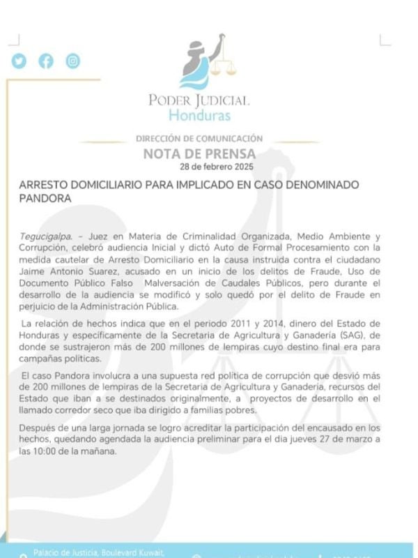 Jaime Suárez caso Pandora