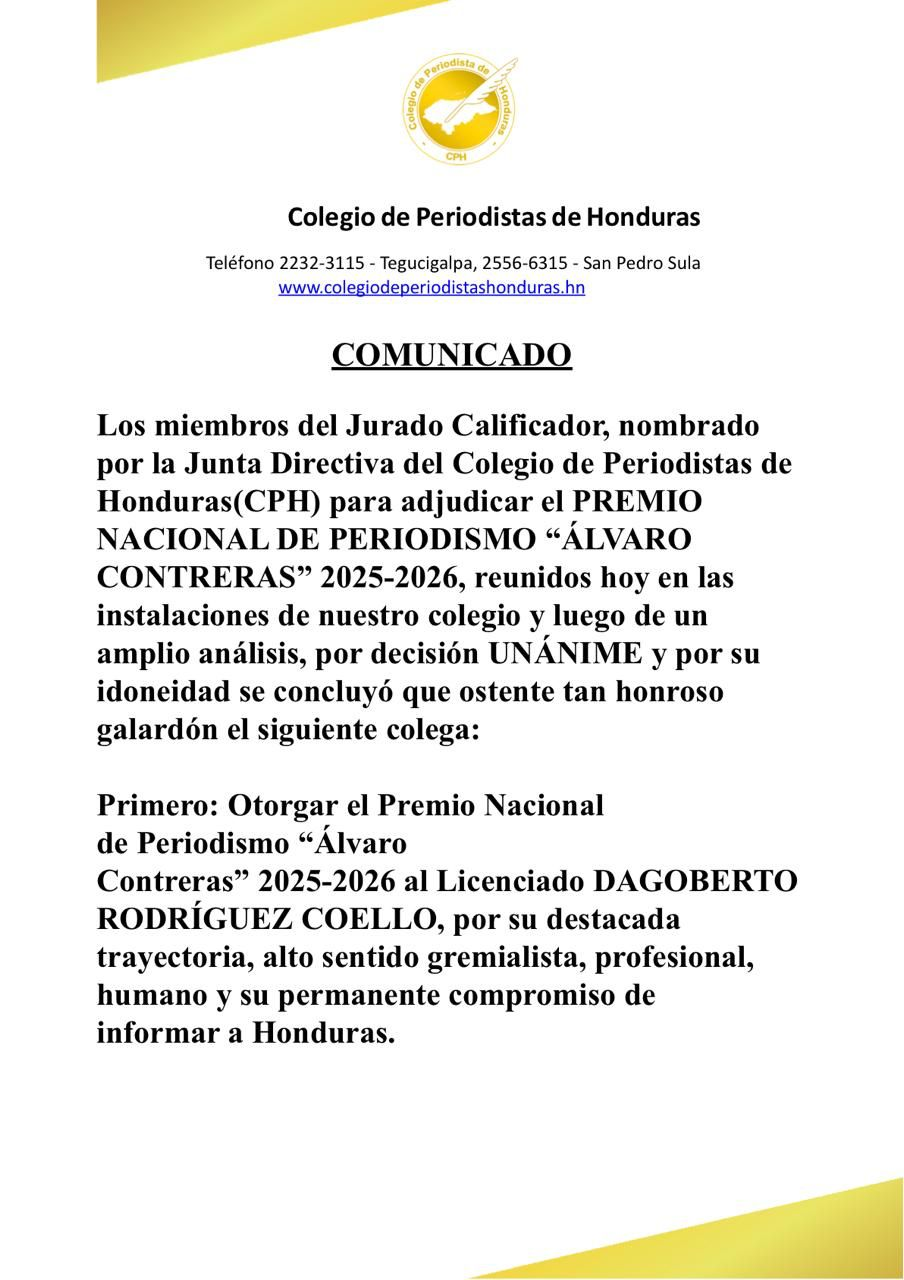 Comunicado oficial del CPH.