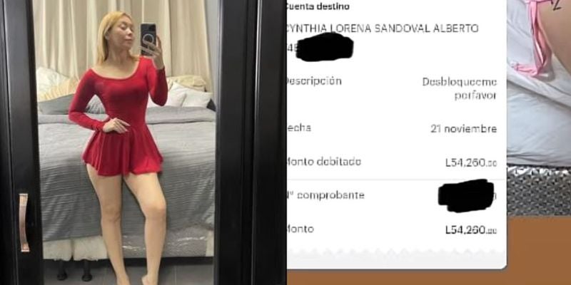 “Desbloquea por favor”: Joven hondureña revela cuánto le depositó su ex para que lo perdonara