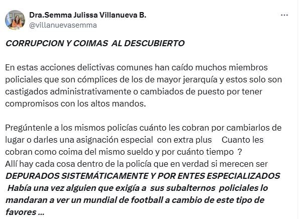 Julissa Villanueva en X