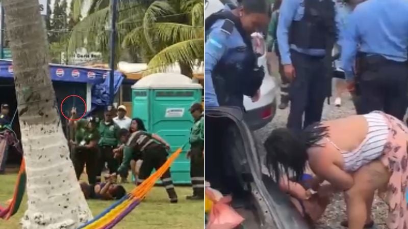 Mujer ebria enfrenta policías