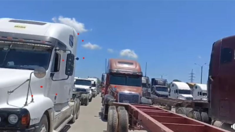 Protesta de transportitas en Puerto Cortés.