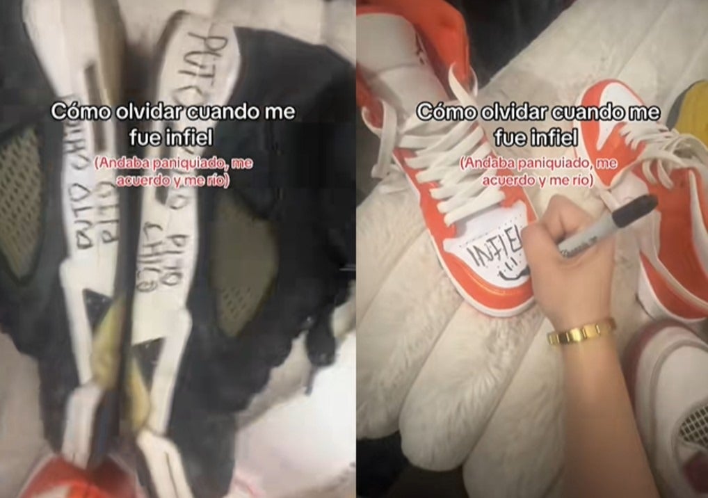 Joven destruye tenis de su pareja infiel