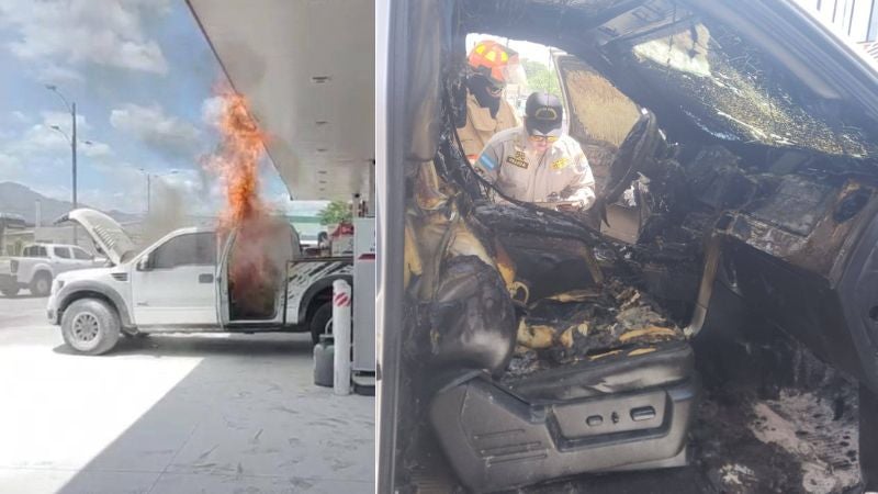 Auto incendia gasolinera Comayagua Auto incendia gasolinera Comayagua