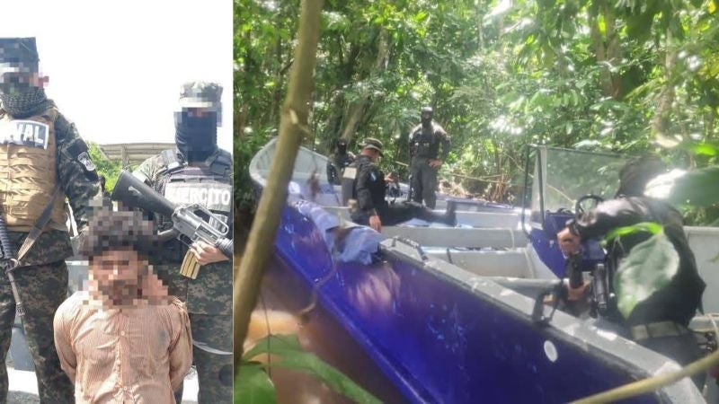 Detenido lancha río Patuca Detenido lancha río Patuca