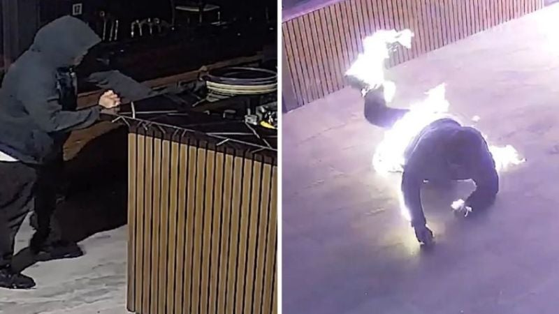 hombre se prende fuego