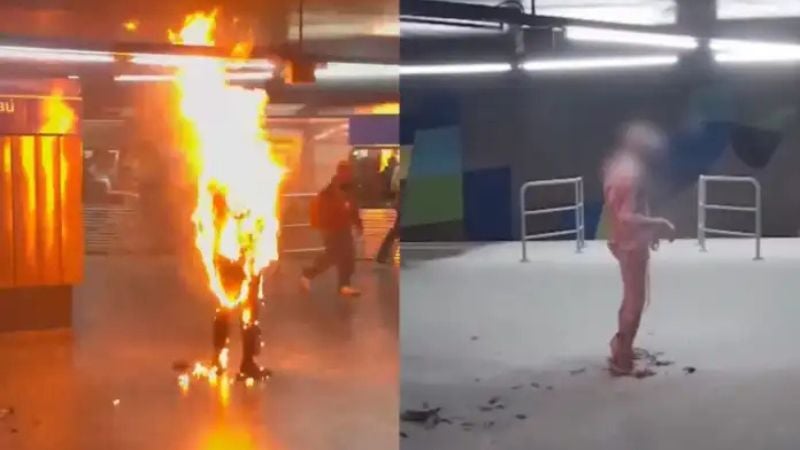 hombre se prende fuego en Brasil