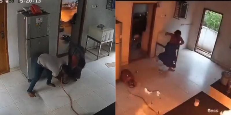 ¡Impactante! Pareja casi muere calcinada por fuga de gas captada en video viral