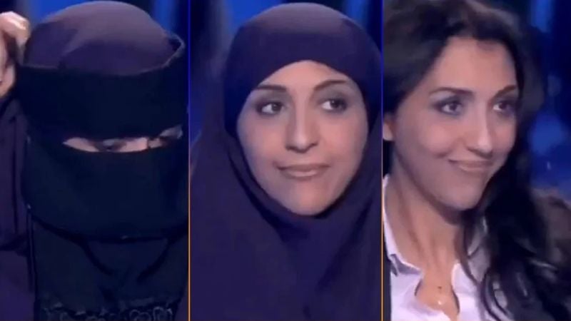 Mujer se retira el velo en televisión tras suspensión de ley del hiyab