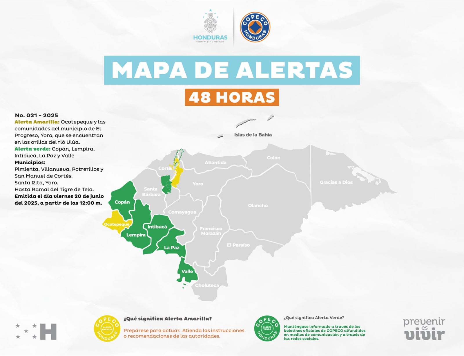 Mapa de alertas vigente