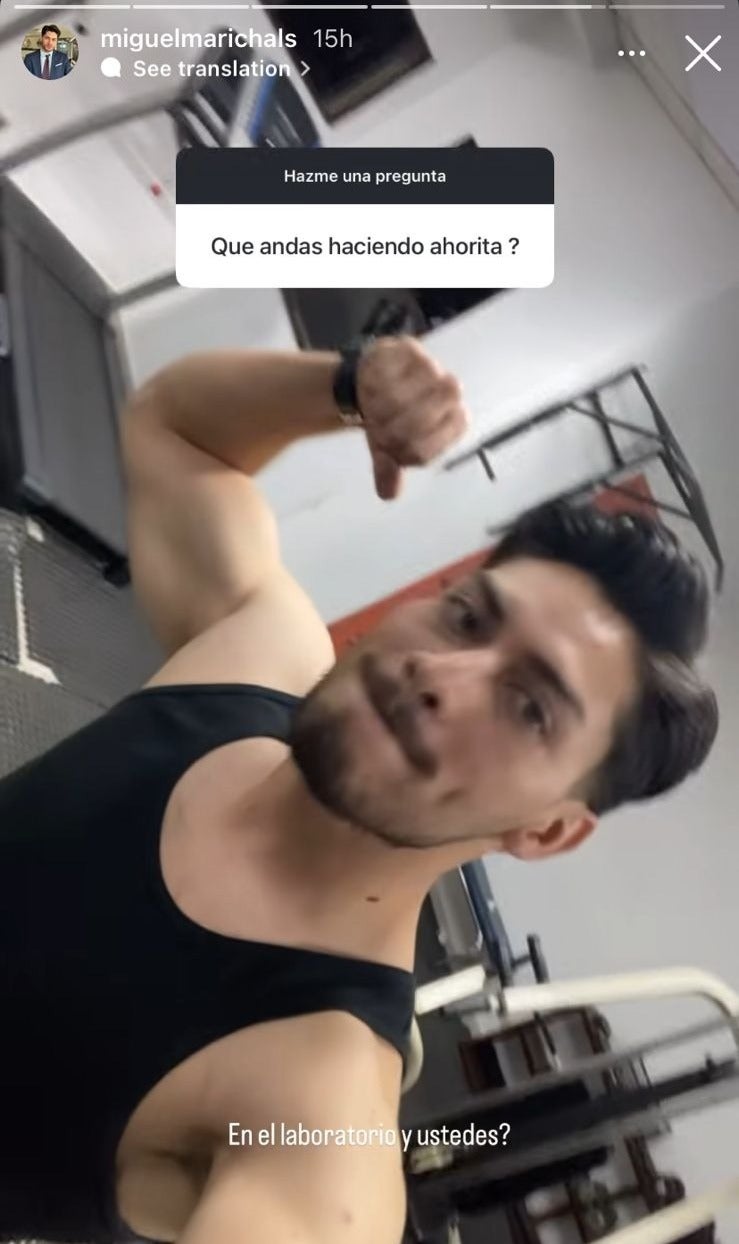 Publicación de Miguel Marichal en Instagram. El joven no se ha pronunciado sobre los rumores. 