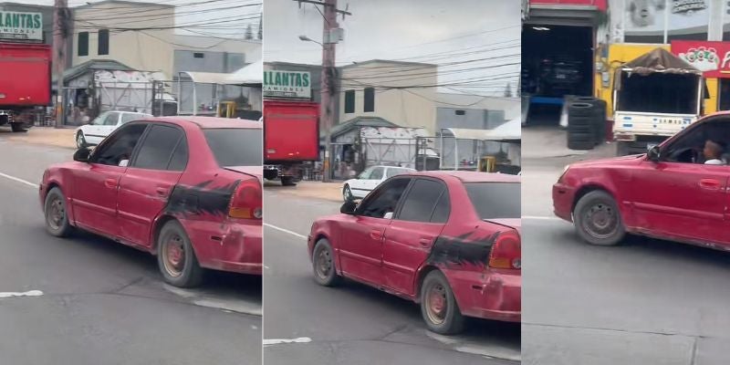 Imprudencia total: niño es grabado manejando un carro en Honduras