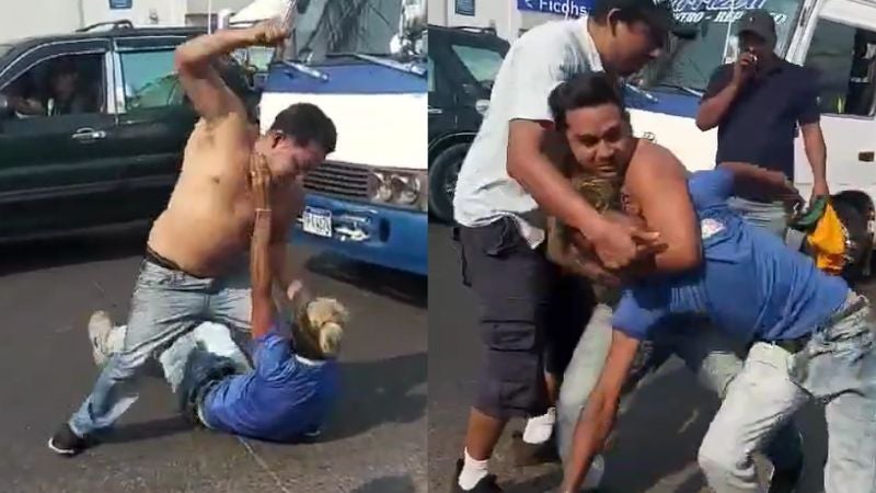 Pelea entre conductores en Tegucigalpa