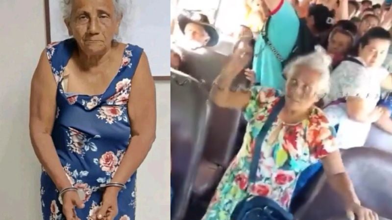 Anciana intenta apuñalar a predicador en bus