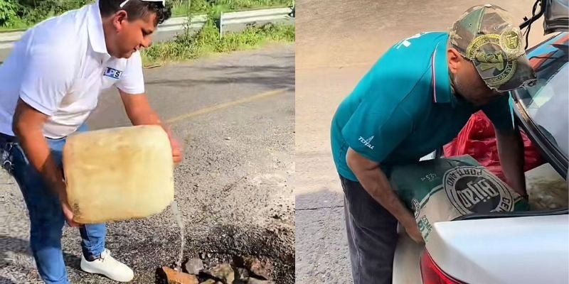 “Hicieron más que el gobierno”: jóvenes se viralizan por tapar baches en la CA-13