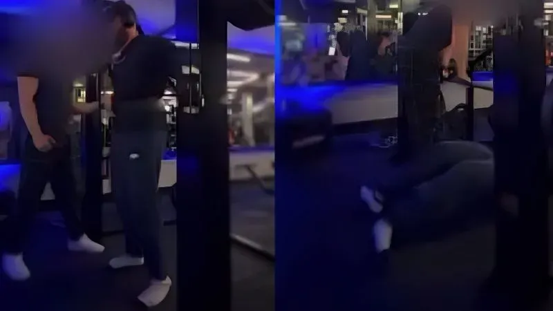 joven fractura piernas gimnasio