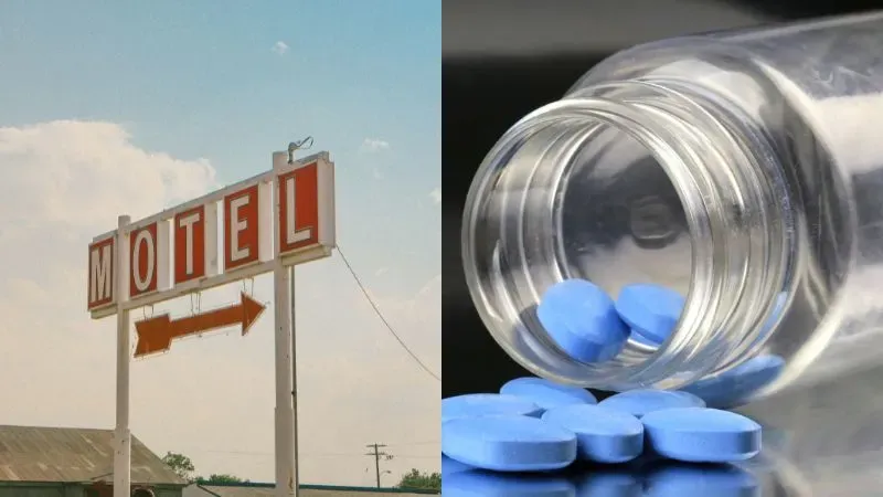 hombre muere motel Viagra