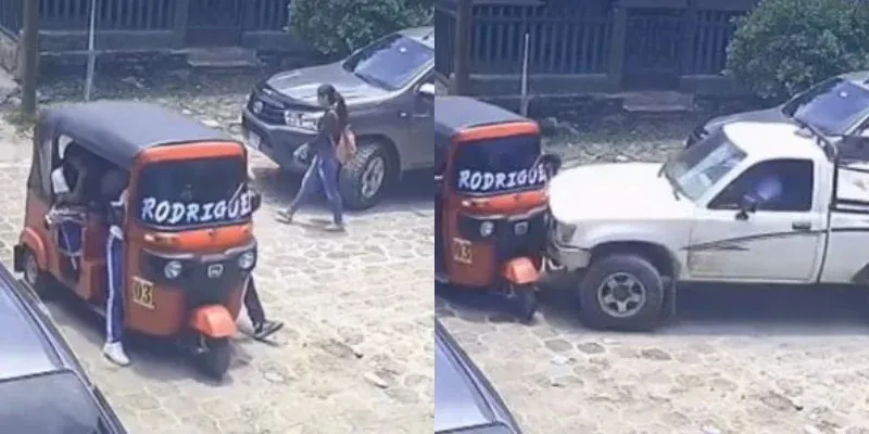 Ocupantes de mototaxi casi mueren atropellados en Intibucá