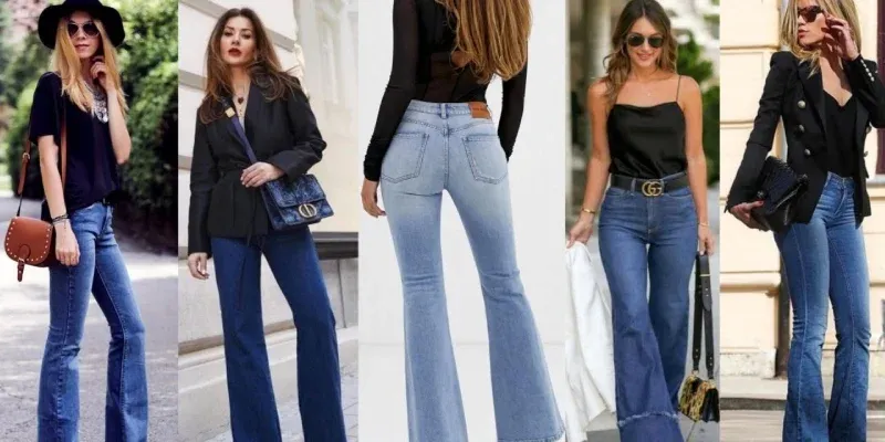looks imprescindibles con jeans acampanados para 2025