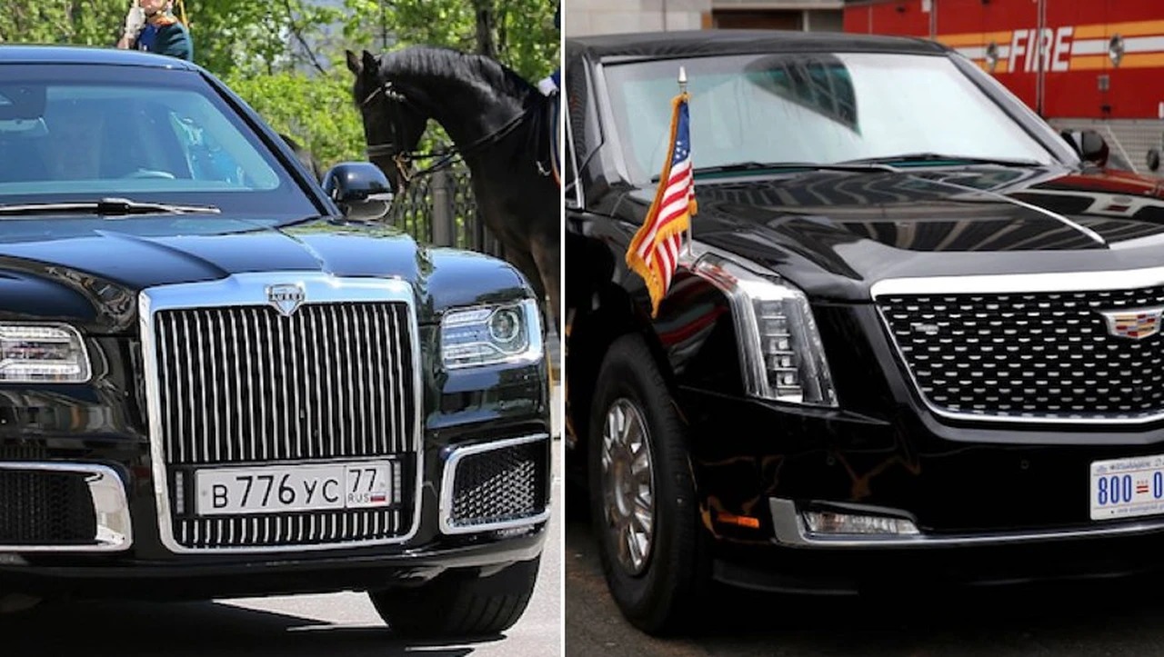 Autos blindados de Putin y Trump