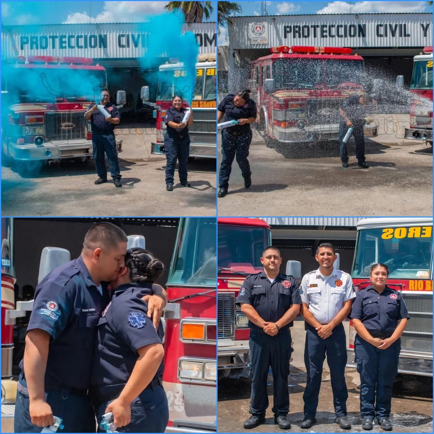 bomberos anuncian la llegada de su bebé