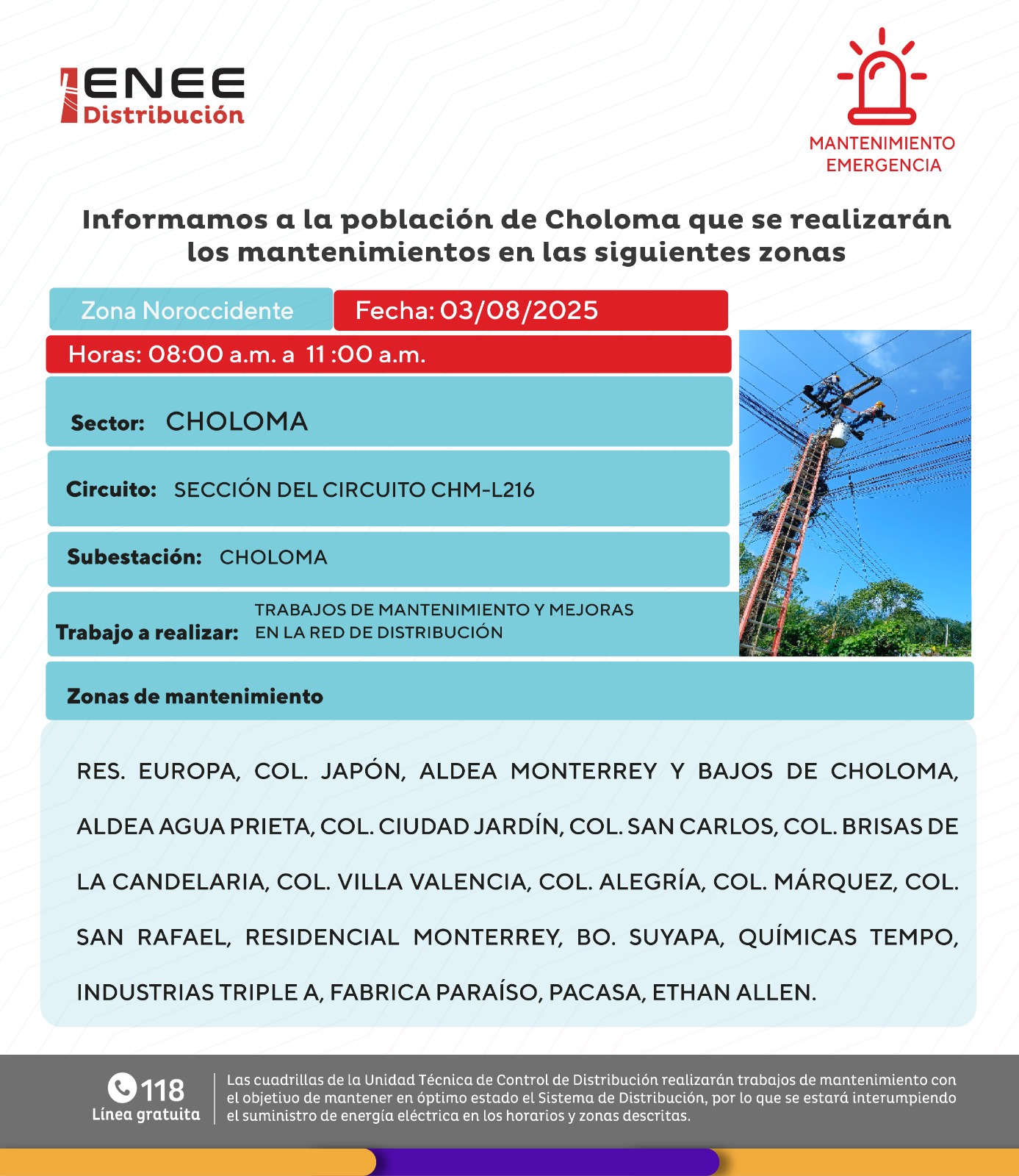 Cortes en Choloma