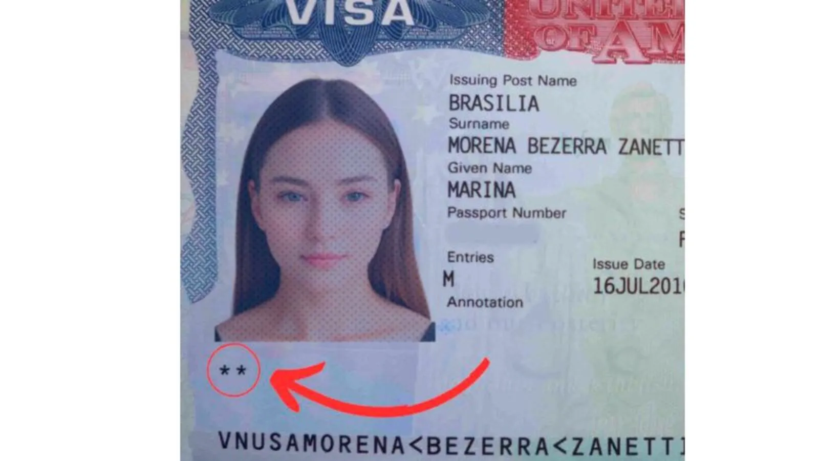 asteriscos en tu visa estadounidense