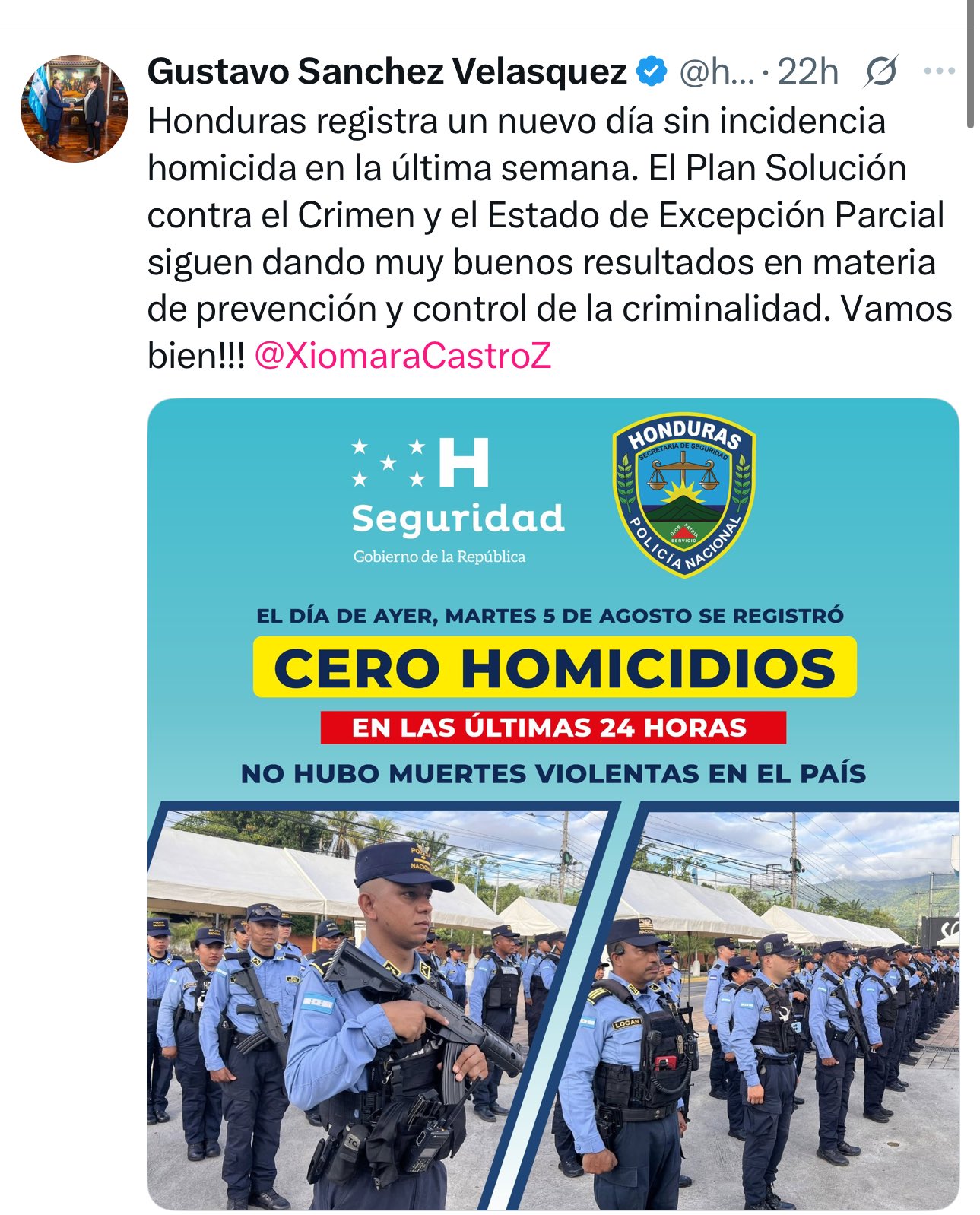 X de Gustavo Sánchez sobre homicidios