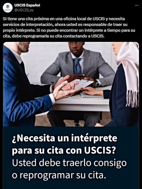 Migrantes inglés medida USCIS