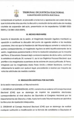 Tercera parte del informe.