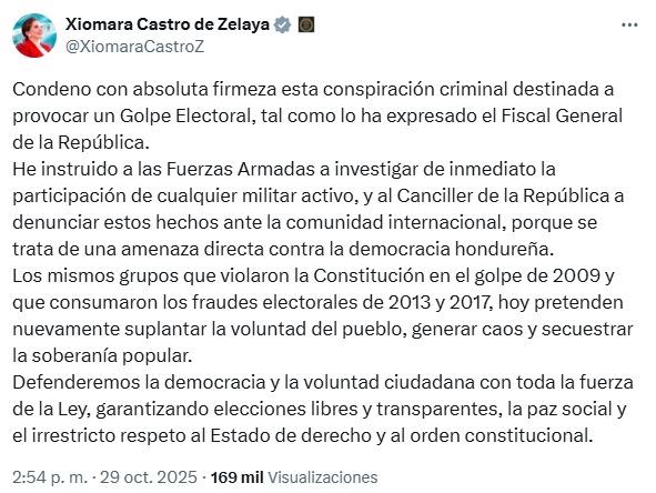 Cancillería denunciará ante comunidad internacional supuesta conspiración electoral