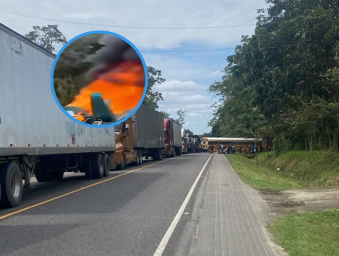 El cabezal tomó fuego en la transitada CA-13.