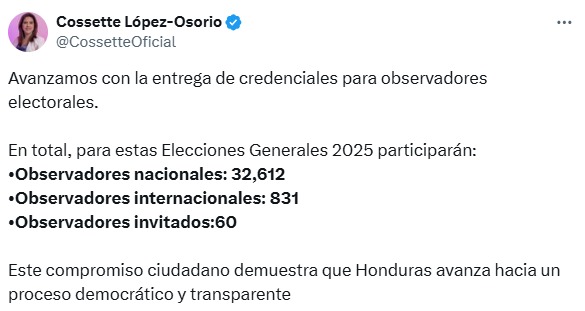 Más de 32 mil observadores nacionales supervisarán las elecciones generales: López