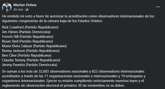 Comunicado de Marlon Ochoa