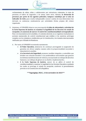 Comunicado del Conadeh 1